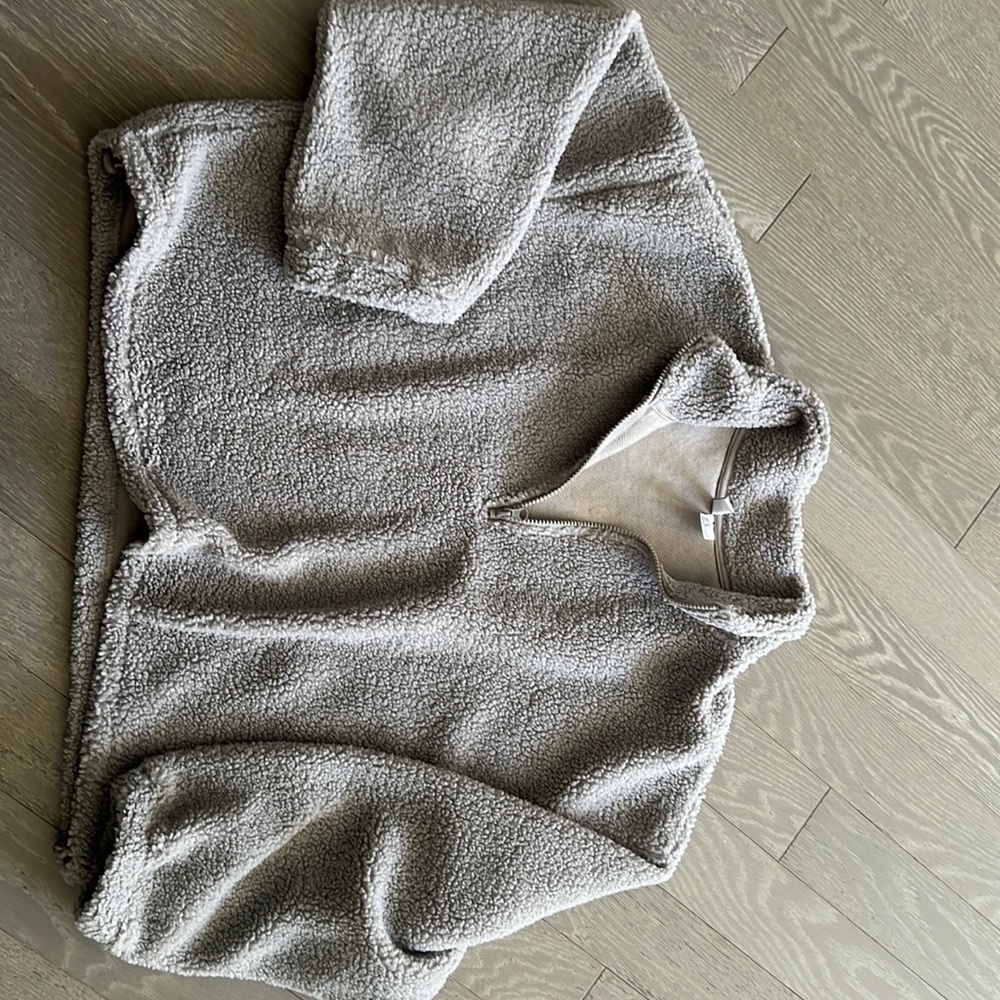 Brand new without tags grey Sherpa sweater